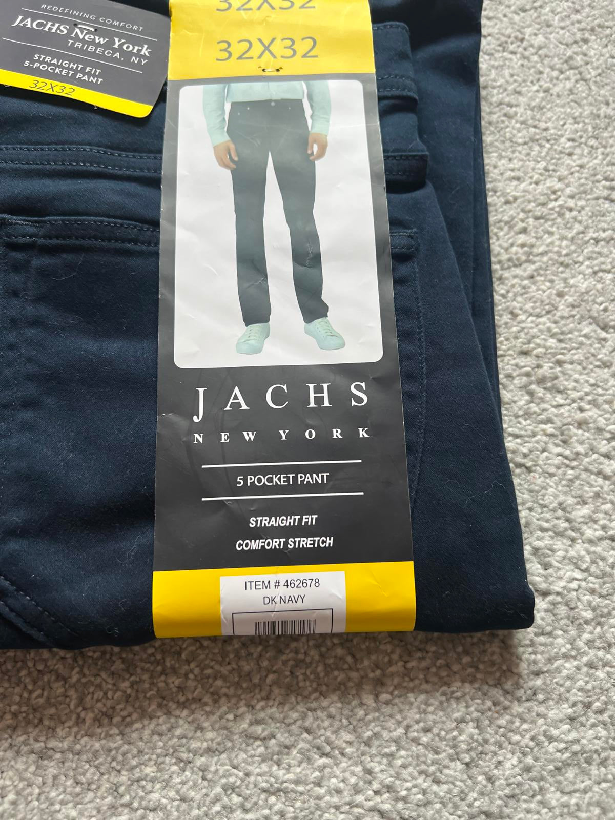 Jachs dark navy 5 pocket trousers, size 32” x 32”