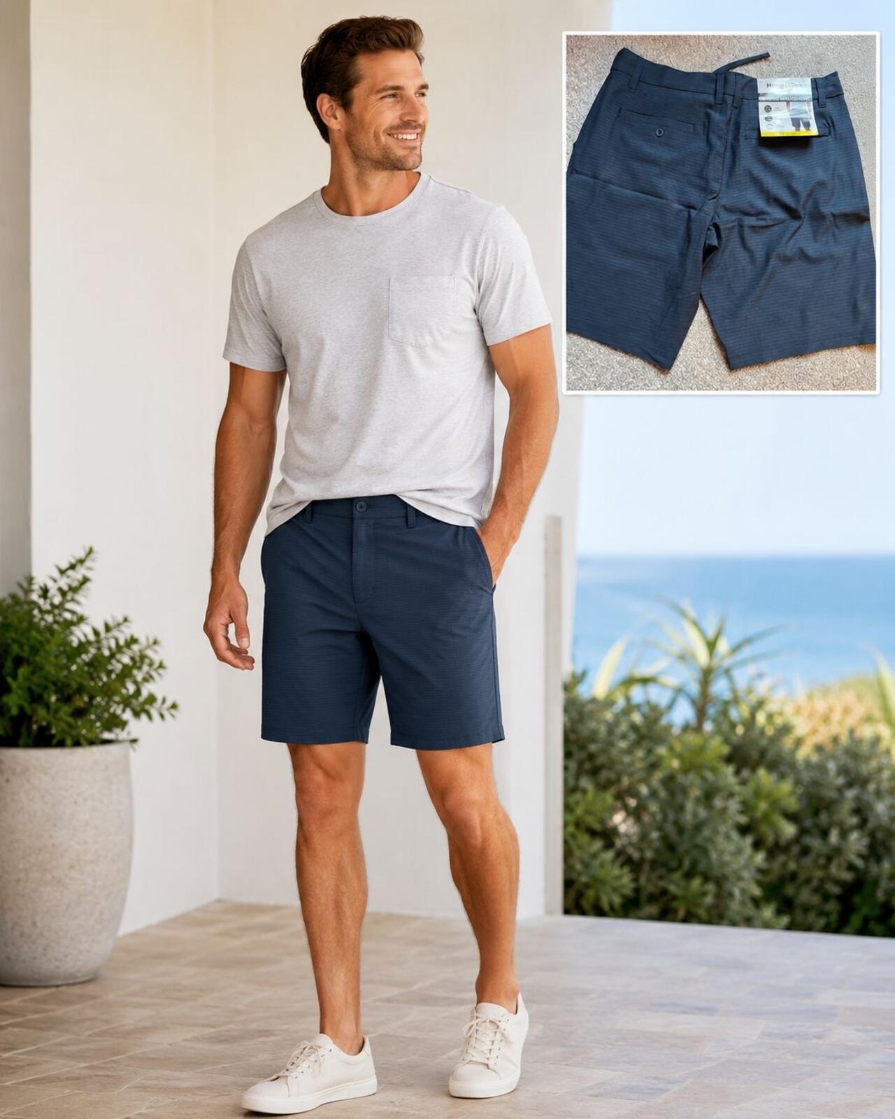 Hang Ten navy chino shorts, size 32” waist