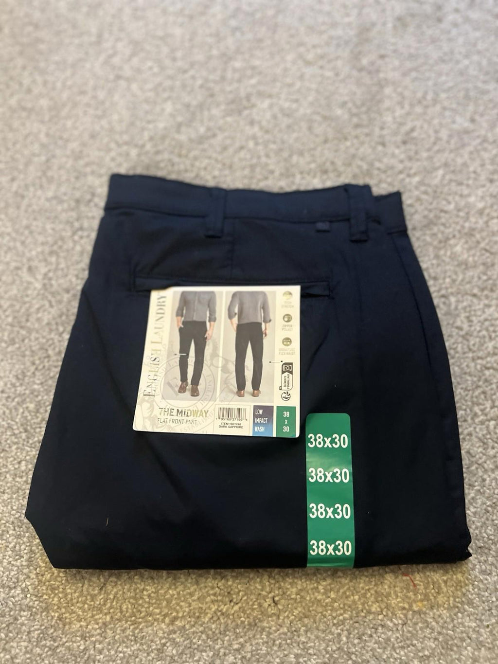 English Laundry Navy Chinos, Size 38” X 30”