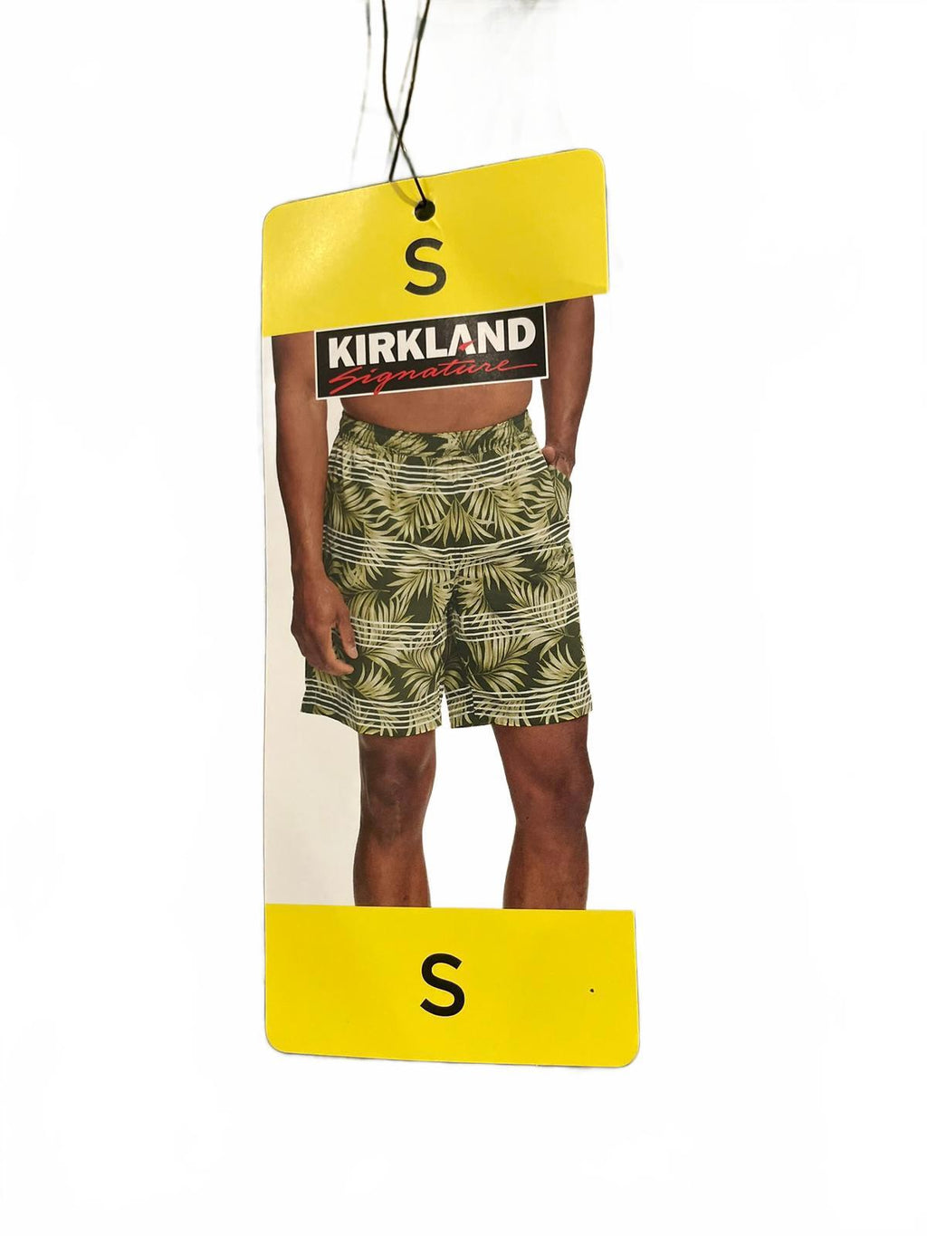 Kirkland men’s green patterned swim shorts, size small