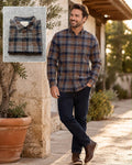 Men’s navy check shirt, size XXL