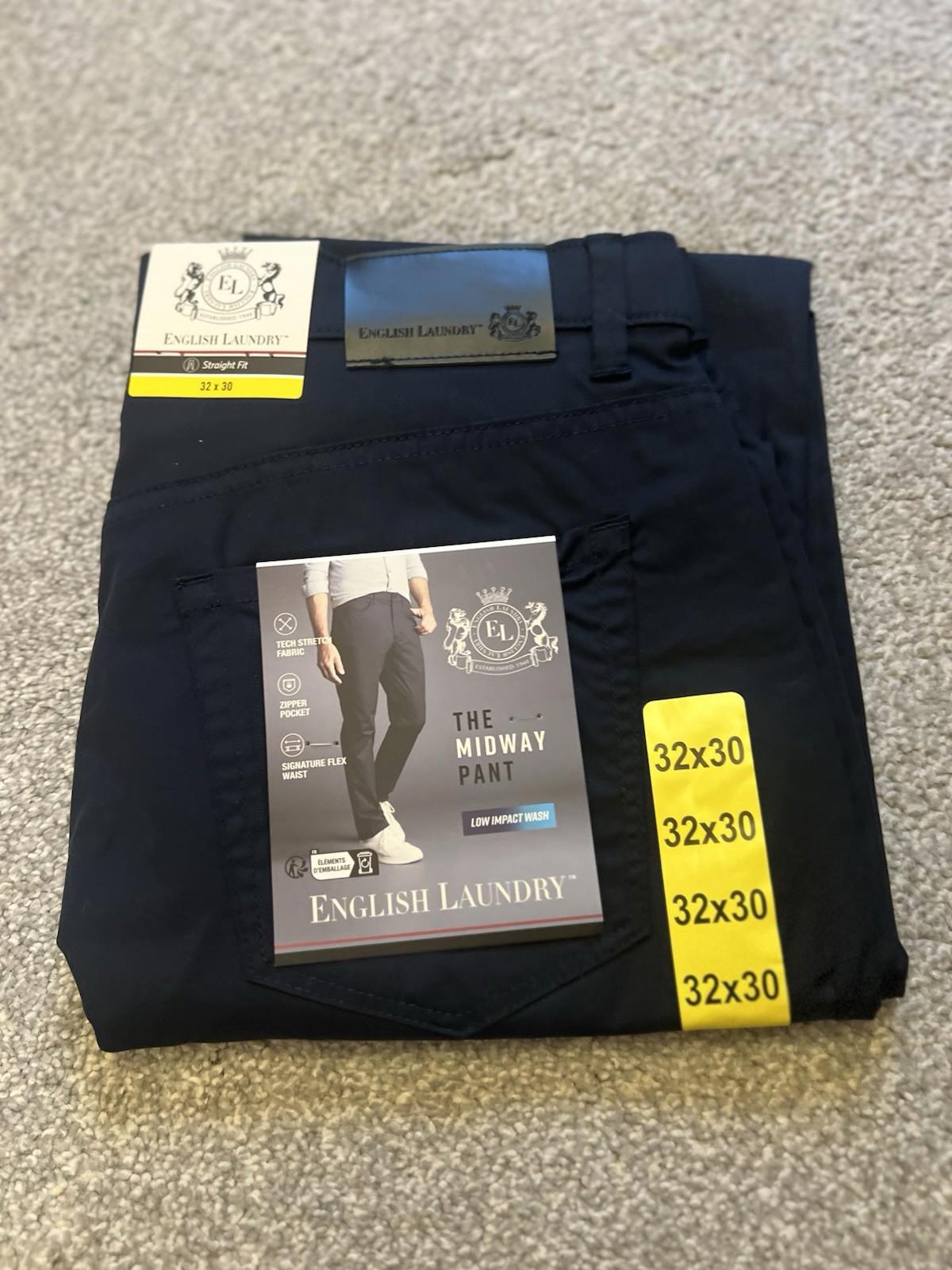 English Laundry Dark Sapphire 5-pocket Chinos, Size 32” X 30”