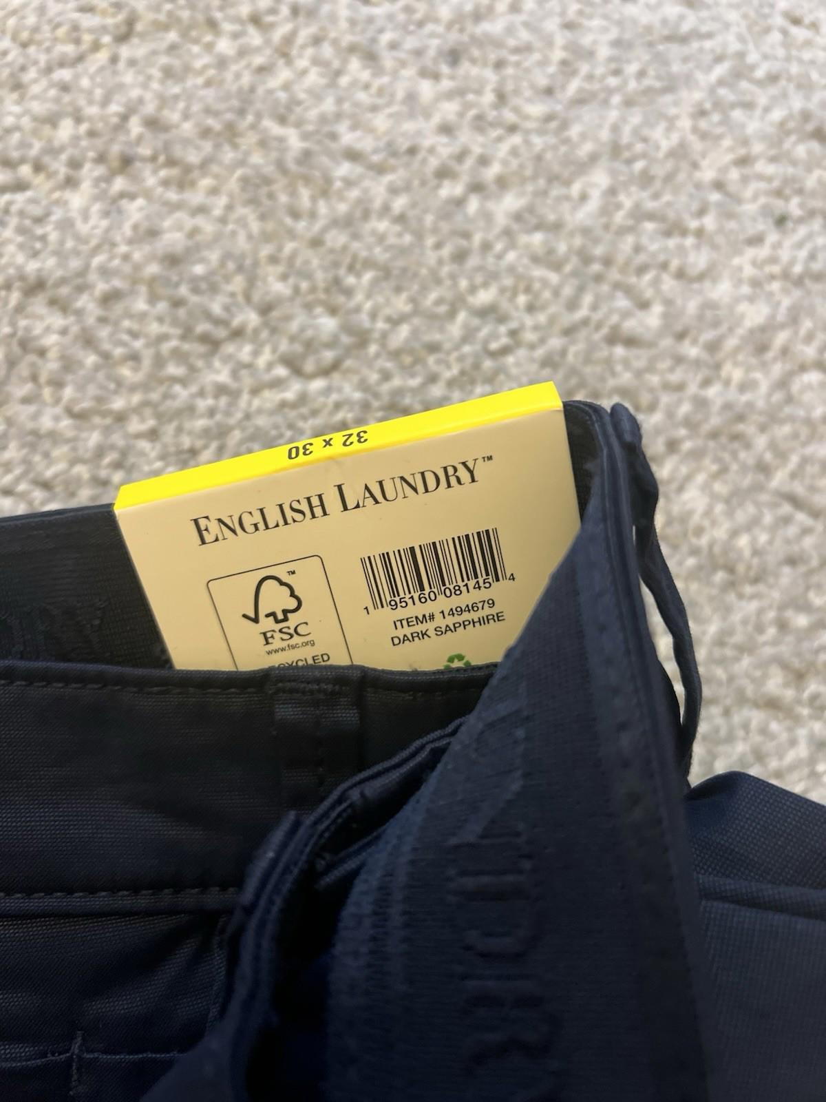 English Laundry Dark Sapphire 5-pocket Chinos, Size 32” X 30”