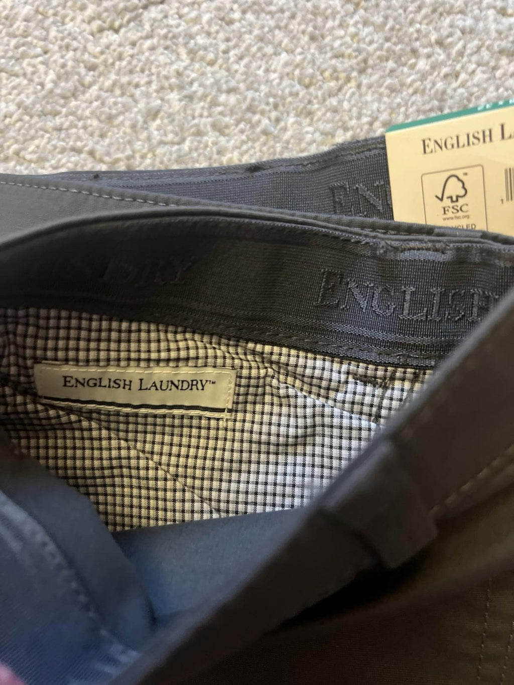 English Laundry Grey  5-pocket Chinos, Size 38” X 32”￼