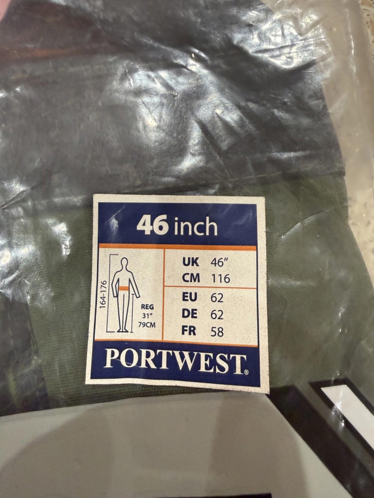 Portwest Holster Work Trousers 46 W x 31-33"L Grey /Green Wx3 with Kneepads S156