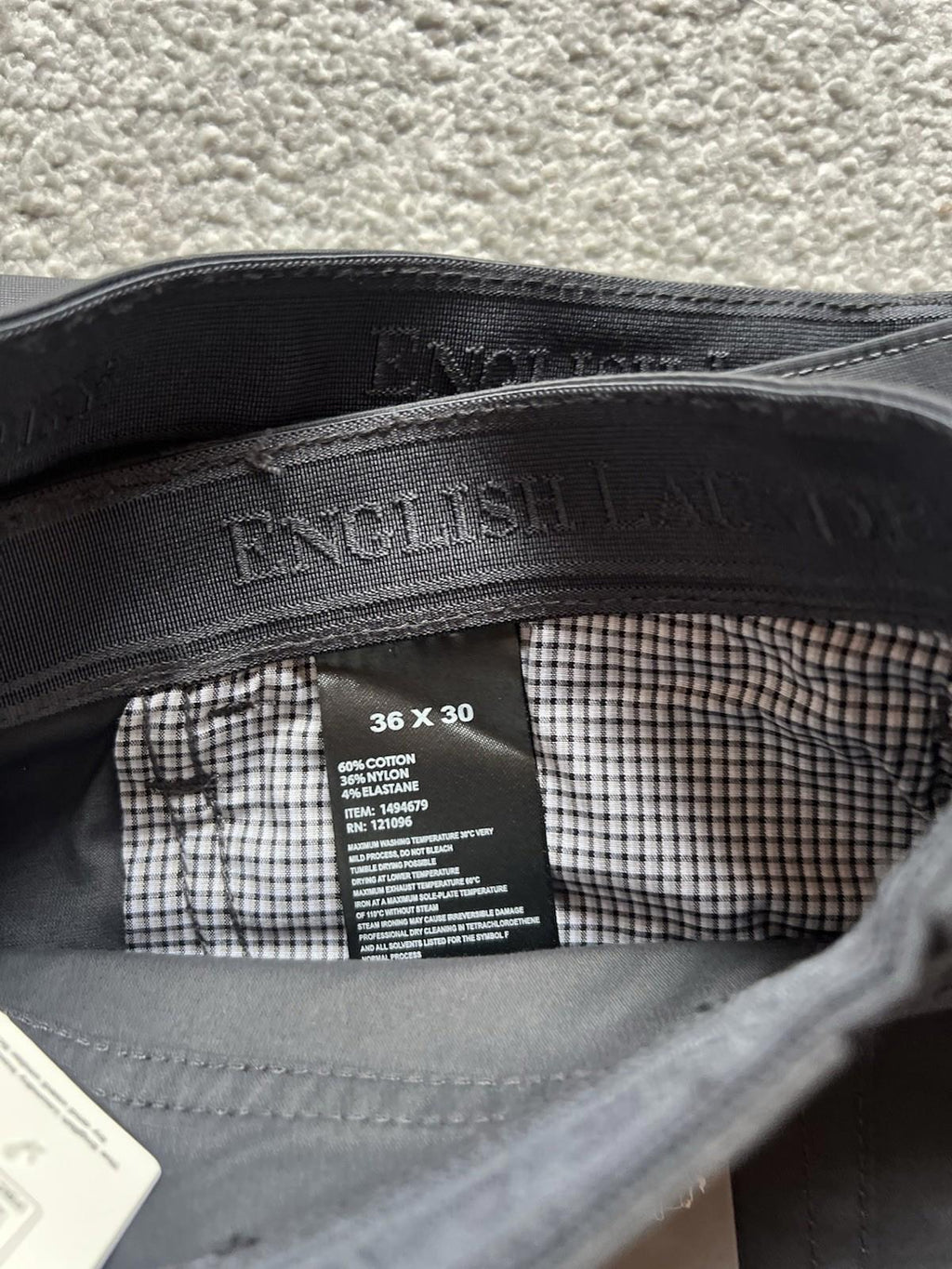 English Laundry Forged Iron 5-pocket Chinos, Size 36” x 30”