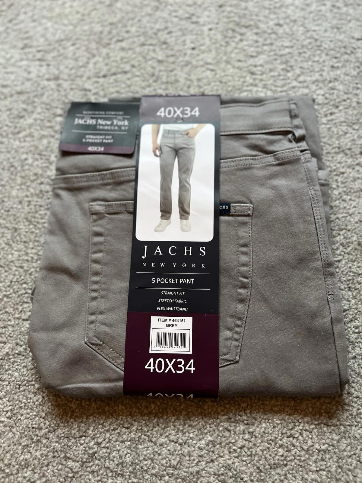 Jachs Grey 5-pocket Chinos, Size 40” x 34”