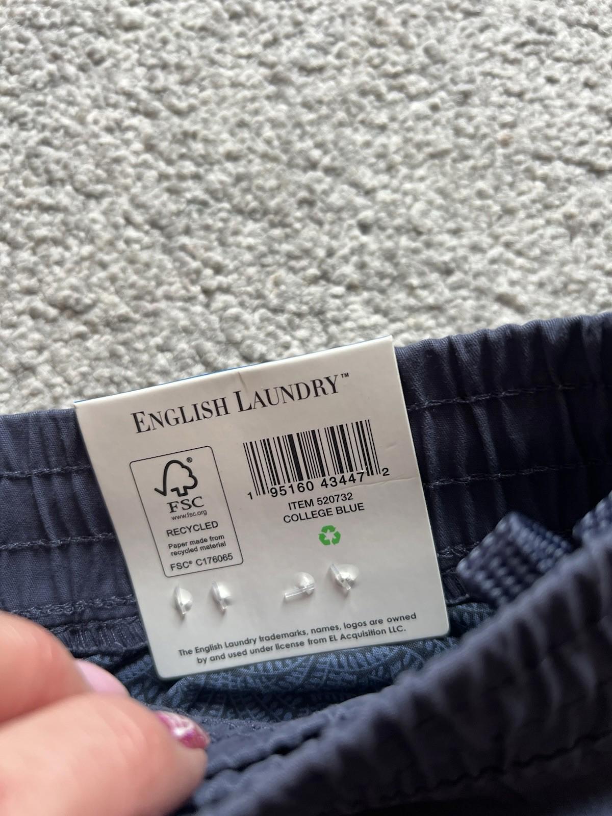 English Laundry Mulberry College Blue Elasticated Waist Chinos, Size Large