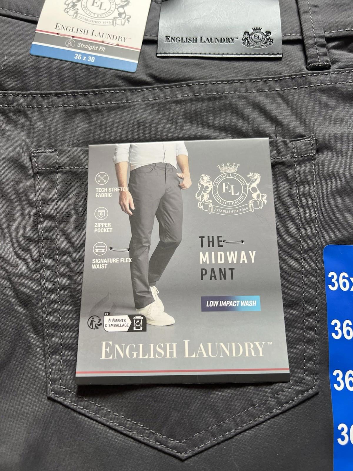 English Laundry Forged Iron 5-pocket Chinos, Size 36” x 30”