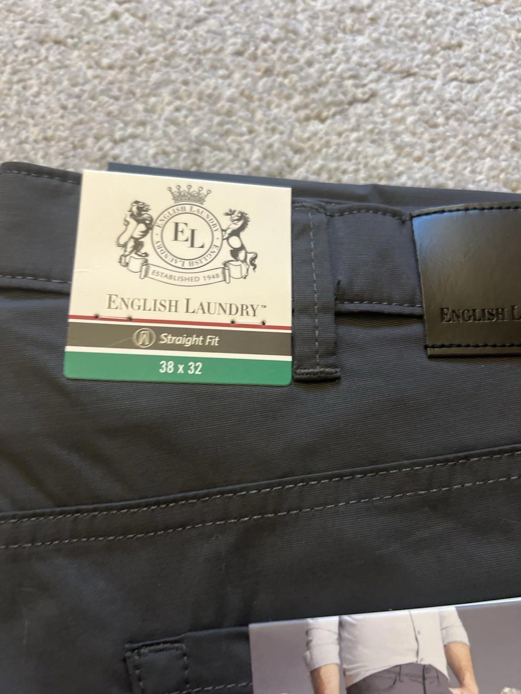 English Laundry Grey  5-pocket Chinos, Size 38” X 32”￼