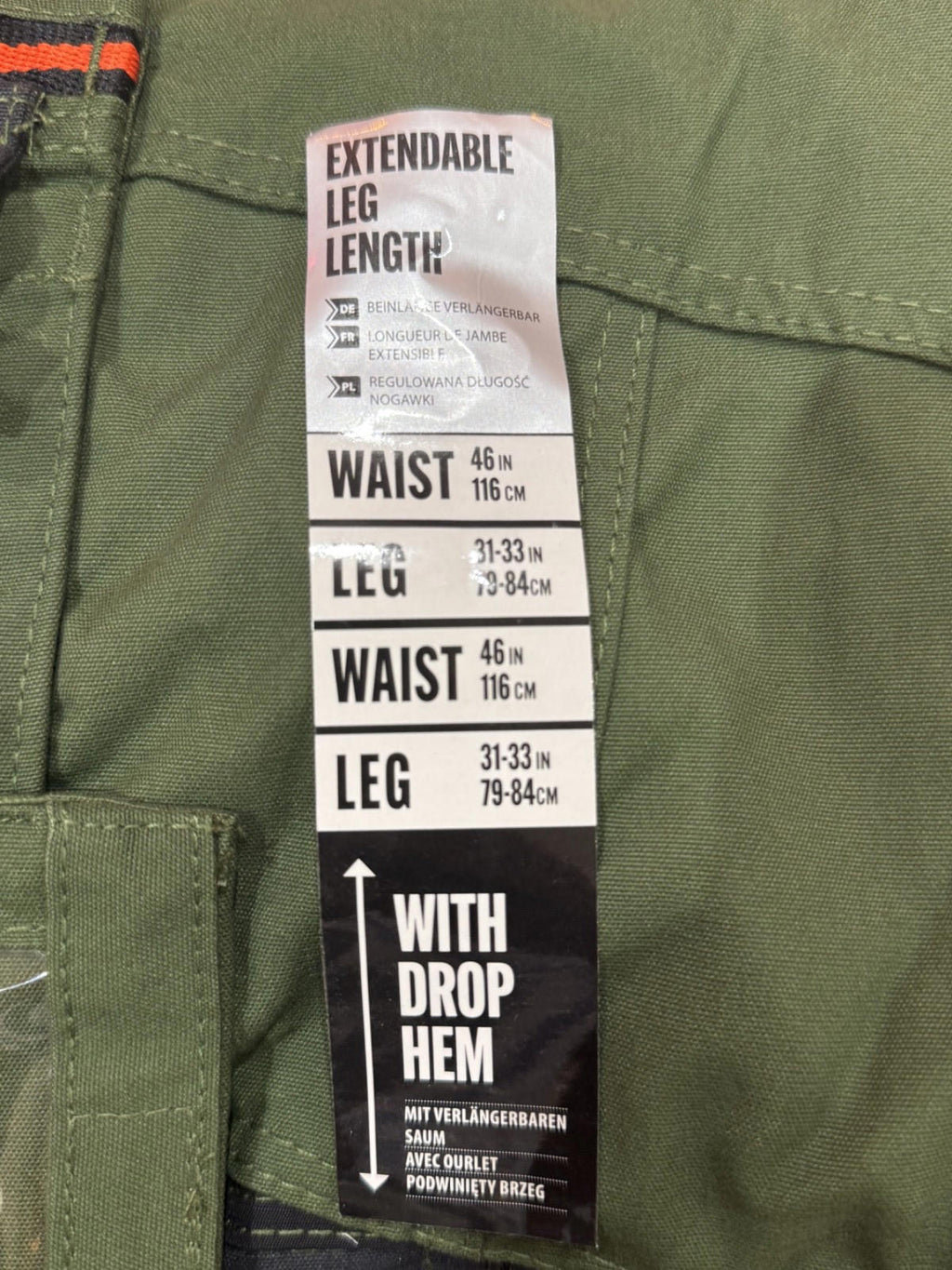 Portwest Holster Work Trousers 46 W x 31-33"L Grey /Green Wx3 with Kneepads S156