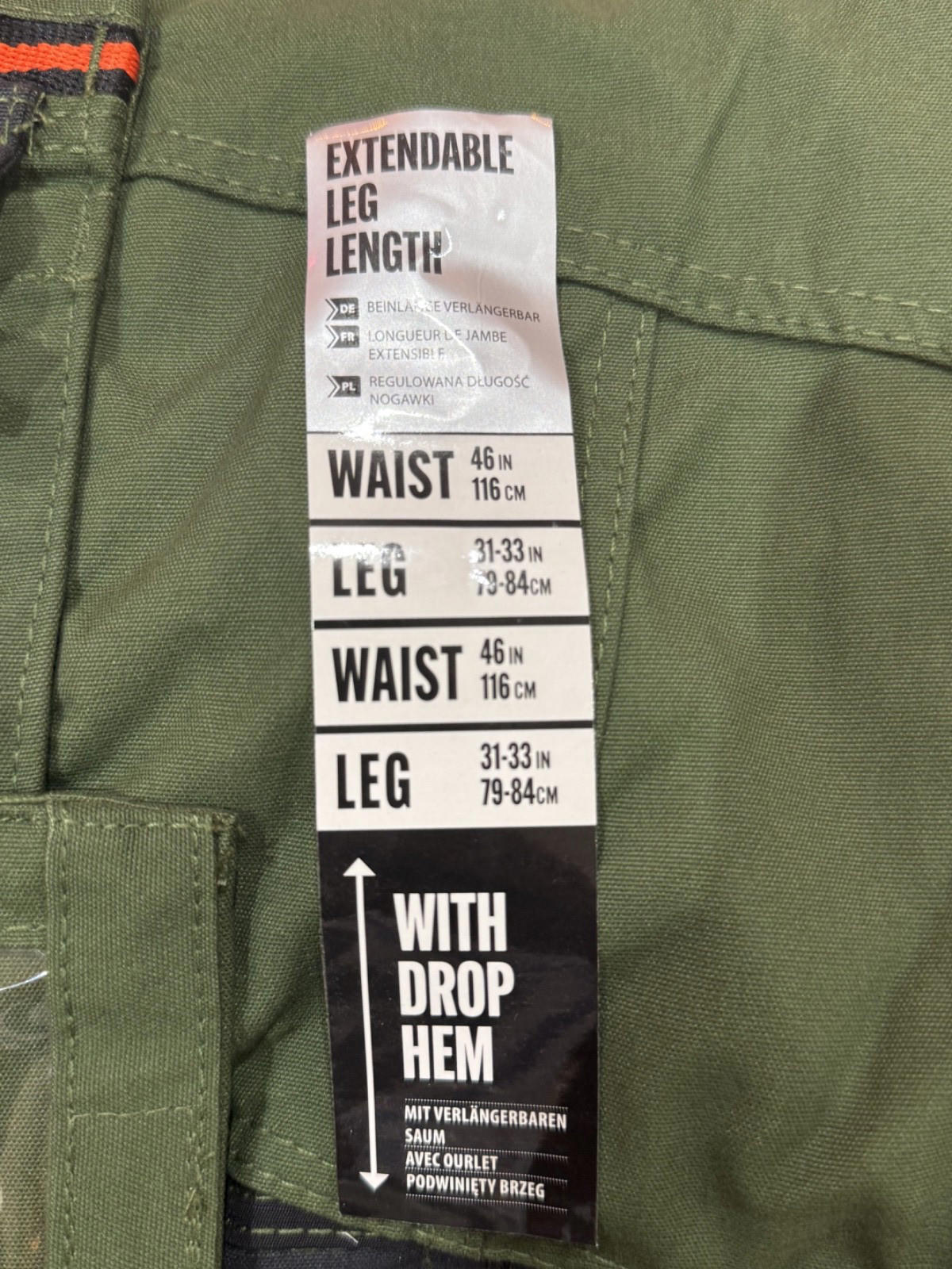 Portwest Holster Work Trousers 46 W x 31-33"L Grey /Green Wx3 with Kneepads S156