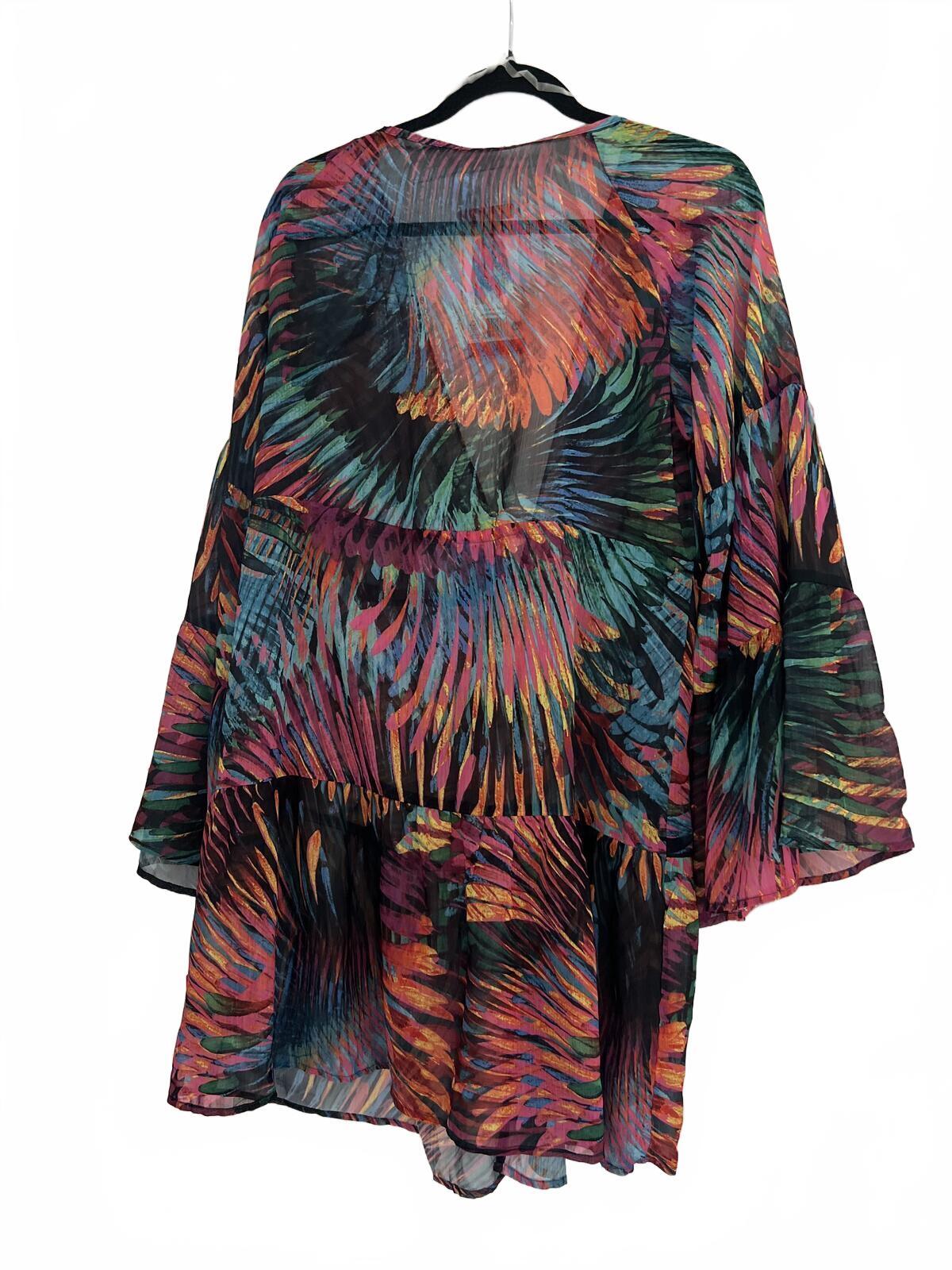 Multicoloured beach cover up blouse, size medium